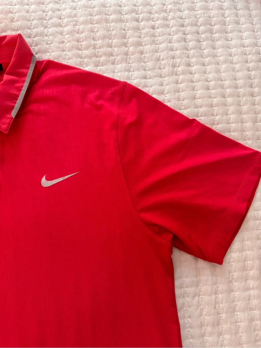 Nike red Tiger Woods Collection Dri-FIT Golf Polo shirt- Size S